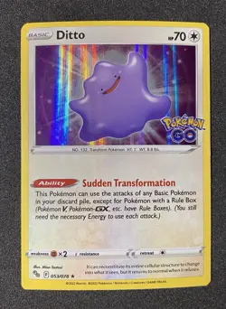Ditto Sword & Shield Pokemon GO Holo Rare 053/078 Lightly Played LP+ - Image 1