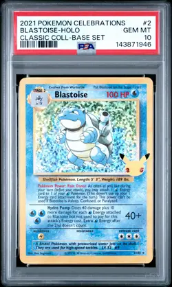 2021 POKEMON CELEBRATIONS CLASSIC COLL #2 BLASTOISE-HOLO PSA 10 - Image 1