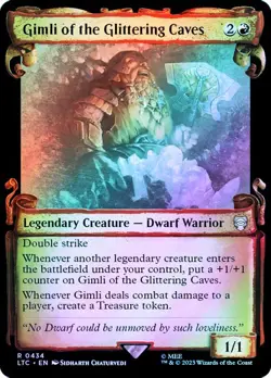 MTG GIMLI OF THE GLITTERING CAVES SHOWCASE SCROLL FOIL The Lord of the Rings NM - Image 1