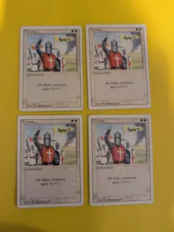 MTG Crusade. Revised BANNED eNCHANTMENT Rare - Old Vintage 4 card playset - Image 1