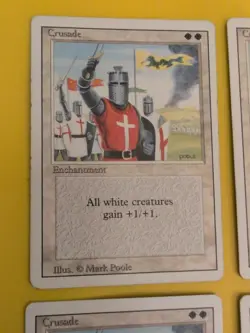 MTG Crusade. Revised BANNED eNCHANTMENT Rare - Old Vintage 4 card playset - Image 4