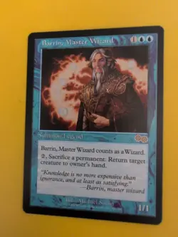 Barrin, MAster Wizard. Rare legend MTG Card. Urza's Saga. Old Vintage - Image 2