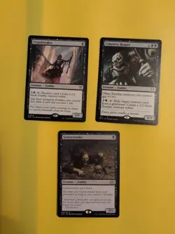 MTG Card. x3 Cryptbreaker,Gravecrawler, Cemetery Reaper. 3 zombies as shown - Image 1