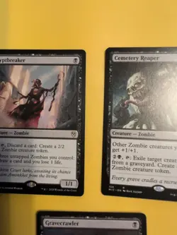 MTG Card. x3 Cryptbreaker,Gravecrawler, Cemetery Reaper. 3 zombies as shown - Image 5