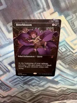 Confetti Foil Bitterblossom Anime Borderless NM Unplayed Wilds of Eldraine - Image 4