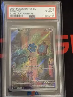 Pokemon TCG Bronzor Illustration Rare Holo Card 170/162 Temporal Forces PSA 10 - Image 1
