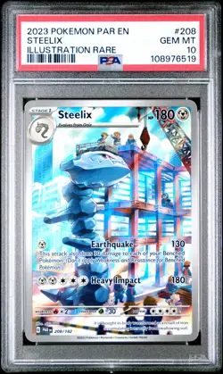 2023 Pokemon Paradox Rift Steelix #208 Illustration Rare PSA 10 GEM MINT - Image 1