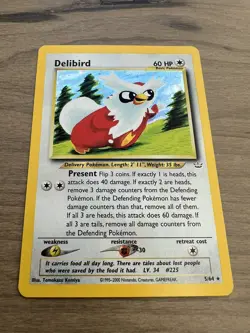 Pokemon TCG Delibird Neo Revelation 5/64 Holo Rare (Holo Bleed) - Image 3