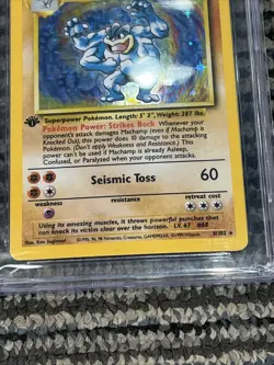 Pokemon 1999 Machamp 8/102 Holo 1st Edition - CGC 7 Graded - Image 2