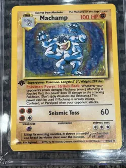 Pokemon 1999 Machamp 8/102 Holo 1st Edition - CGC 7 Graded - Image 3