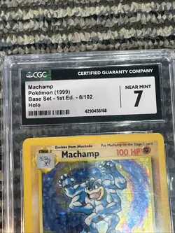 Pokemon 1999 Machamp 8/102 Holo 1st Edition - CGC 7 Graded - Image 5