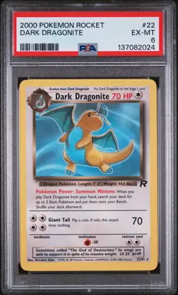2000 POKEMON ROCKET #22 DARK DRAGONITE PSA 6 - Image 1