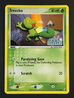 Pokemon Treecko 67/100 Reverse Holo EX Crystal Guardians - NM - Image 1