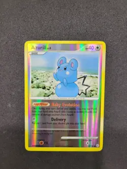 Azurill 69/130 Common Reverse Holo Diamond & Pearl Base Set Pokemon LP - Image 2