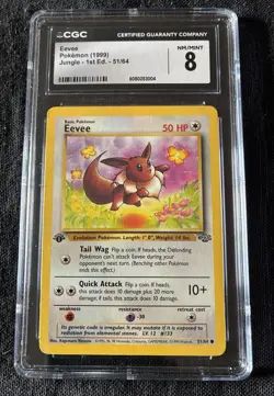 1999 Pokemon Jungle TCG Eevee 1st Edition 51/64 CGC 8 NM/Mint - Image 1