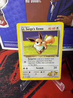 Lt. Surge's Eevee - 51/132 - Pokemon Gym Challenge Unlimited Card WOTC MP - Image 1