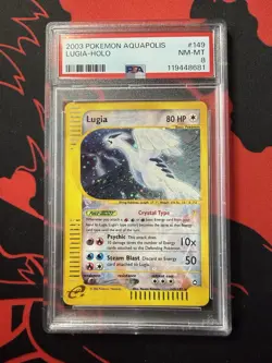 Lugia Aquapolis Holo Crystal Card 149/147 E-Series PSA 8 Near Mint - Image 1