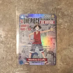 Monkey D. Luffy Bandai One Piece US College Voyage Promo Full Art Holo Card - Image 1