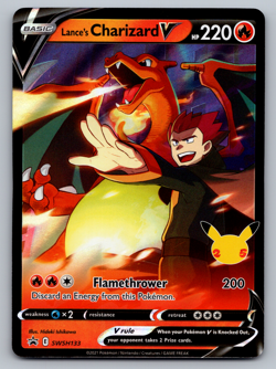 Lance's Charizard V Pokemon Celebrations SWSH133 Black Star Promo NM - Image 1