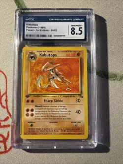 Pokemon 1999 Fossil 1st Edition Kabutops Rare non-holo #24/62 Rare CGC 8.5 NM/MT - Image 1