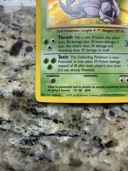 Pokemon TCG Base Set Nidoking 11/102 Holographic MP/LP - Image 4