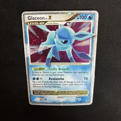 Pokemon Diamond & Pearl Majestic Dawn 98/100 Glaceon LV.X Holo Rare w/ SWIRL 💫 - Image 2
