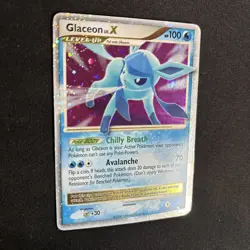 Pokemon Diamond & Pearl Majestic Dawn 98/100 Glaceon LV.X Holo Rare w/ SWIRL 💫 - Image 3