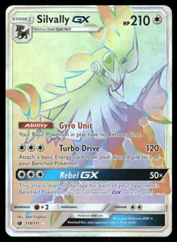 Pokemon Cards Silvally GX 119/111 Crimson Invasion Rare Rainbow NM - Image 1