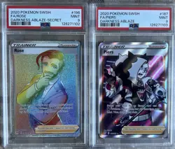 Pokemon Darkness Ablaze Rainbow Secret Rare FA 196 Rose Piers FA 187 PSA 9 Mint - Image 1