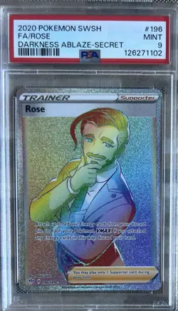 Pokemon Darkness Ablaze Rainbow Secret Rare FA 196 Rose Piers FA 187 PSA 9 Mint - Image 2