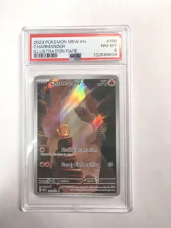 Pokemon Mew 2023 En-151 #168 Charmander Illustration Rare PSA 8 NM - Image 1