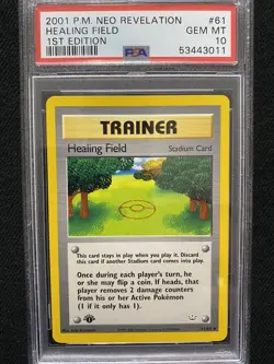 2001 Pokemon Neo Revelation 1st Edition Healing Field 61/64 PSA 10 Gem Mint - Image 1
