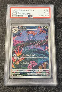 2023 POKEMON OBF EN-OBSIDIAN FLAMES ILLUSTRATION RARE #198 GLOOM PSA 9 MINT - Image 1