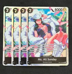 One Piece - Ms. All Sunday SR OP14-084 Playset (x4) - The Azure Sea's Seven NM - Image 1