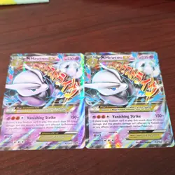 M Mewtwo EX 63/162 BREAKthrough Pokemon TCG Holo Cards x2 Mega English - Image 1