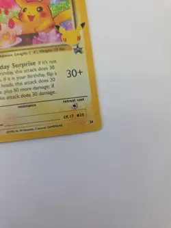Birthday Pikachu #24 Holo Bleed 25th Anniversary Celebrations Pokemon Card NM-M - Image 4