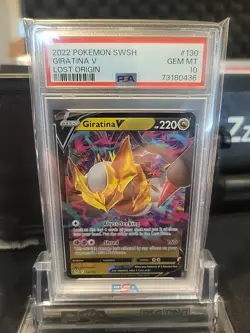Giratina V PSA 10 English Pokemon Card 130/196 Lost Origin 2022 - Image 1