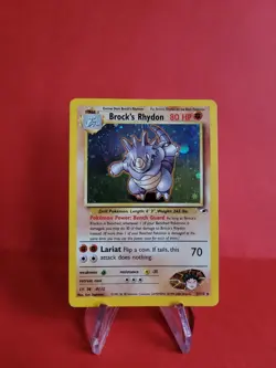 Pokemon Karte/card - Brock's Rhydon 2/132 Gym Heroes Holo - Light Played - Image 1