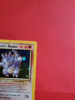 Pokemon Karte/card - Brock's Rhydon 2/132 Gym Heroes Holo - Light Played - Image 3