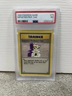 Pokemon TCG 1999 Imposter Professor Oak 73/102 1999 PSA 7 Near Mint - Image 1