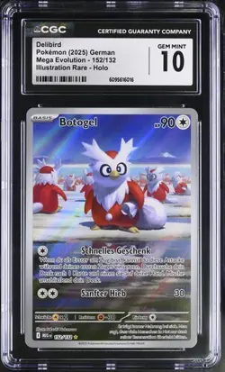 Delibird Botgel Illustration Rare 152/132 Deutsch Pokemon no PSA CGC Gen Mint 10 - Image 1