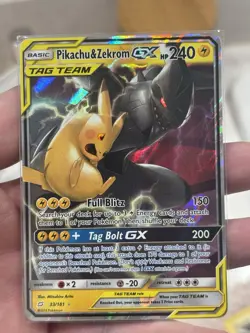 Pokemon Pikachu & Zekrom GX Sm-Team Up 33/181 240 HP Ultra Rare Holo Mint - Image 1