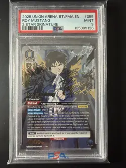 Union Arena TCG Roy Mustang 2 Star Signature Alt Art Holo PSA 9 FMA - Image 1