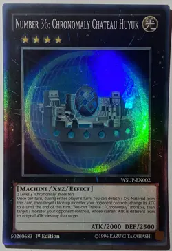 WSUP-EN002 Number 36: Chronomaly Chateau Huyuk Super Rare 1st Ed YuGiOh Card - Image 1