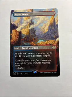 Steam Vents (Borderless) - Lorwyn Eclipsed MTG Plus Bonus Rare!!! - Image 1