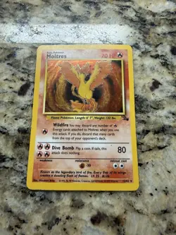 Moltres Holo Rare Fossil Base Set 1999 Pokemon Card 12/62 - Image 2