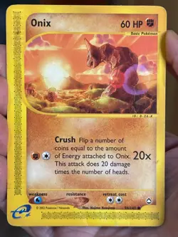 POKEMON ONIX 98/147 COMMON AQUAPOLIS HP CARD - Image 1