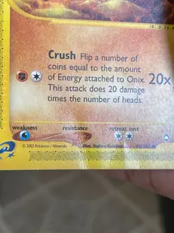 POKEMON ONIX 98/147 COMMON AQUAPOLIS HP CARD - Image 3