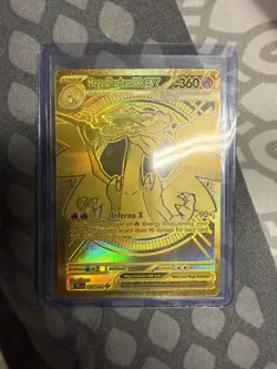 Pokemon English NM Mega Charizard X ex Gold Hyper Rare 130/094 Phantasmal Flames - Image 1