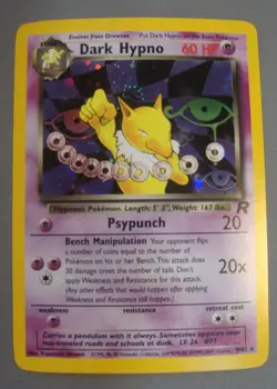 2000 Pokemon TCG Dark Hypno 9/82 Team Rocket Holo Rare MP Indented - Image 1